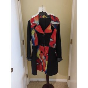 Wearable Art Coat Dress Size L designer Fantazia NEW